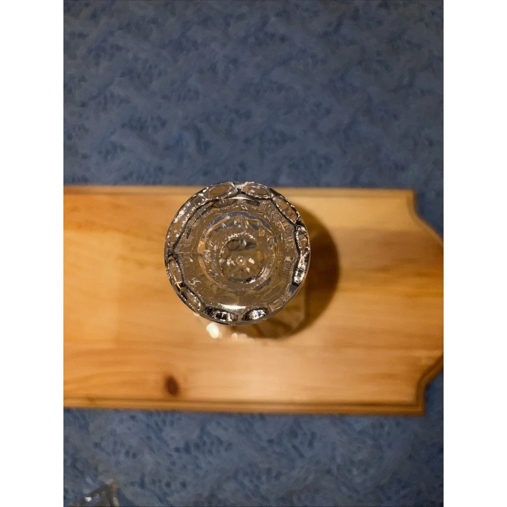 Vintage Candle Holders 24% Lead Crystal Hand Cut Pinwheel Design Made In Poland